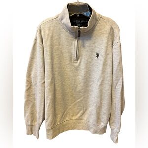 U.S. Polo Assn. Beige 1/4 Zip Cotton Pullover